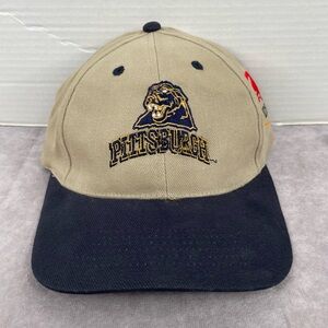 Vintage Pittsburgh Panthers UP Hat Cap Beige Snapback NCAA Adjustable Retro